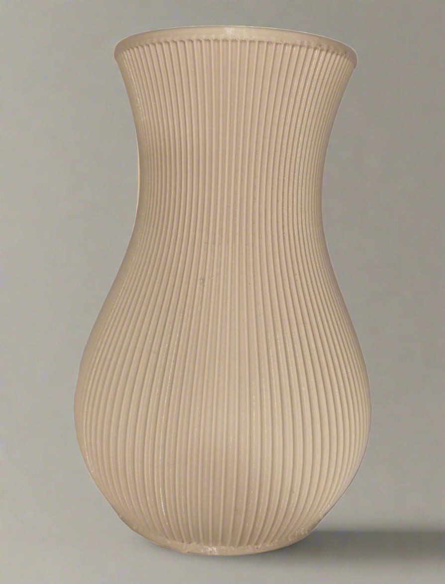 Modern Ribbed Hourglass Vase