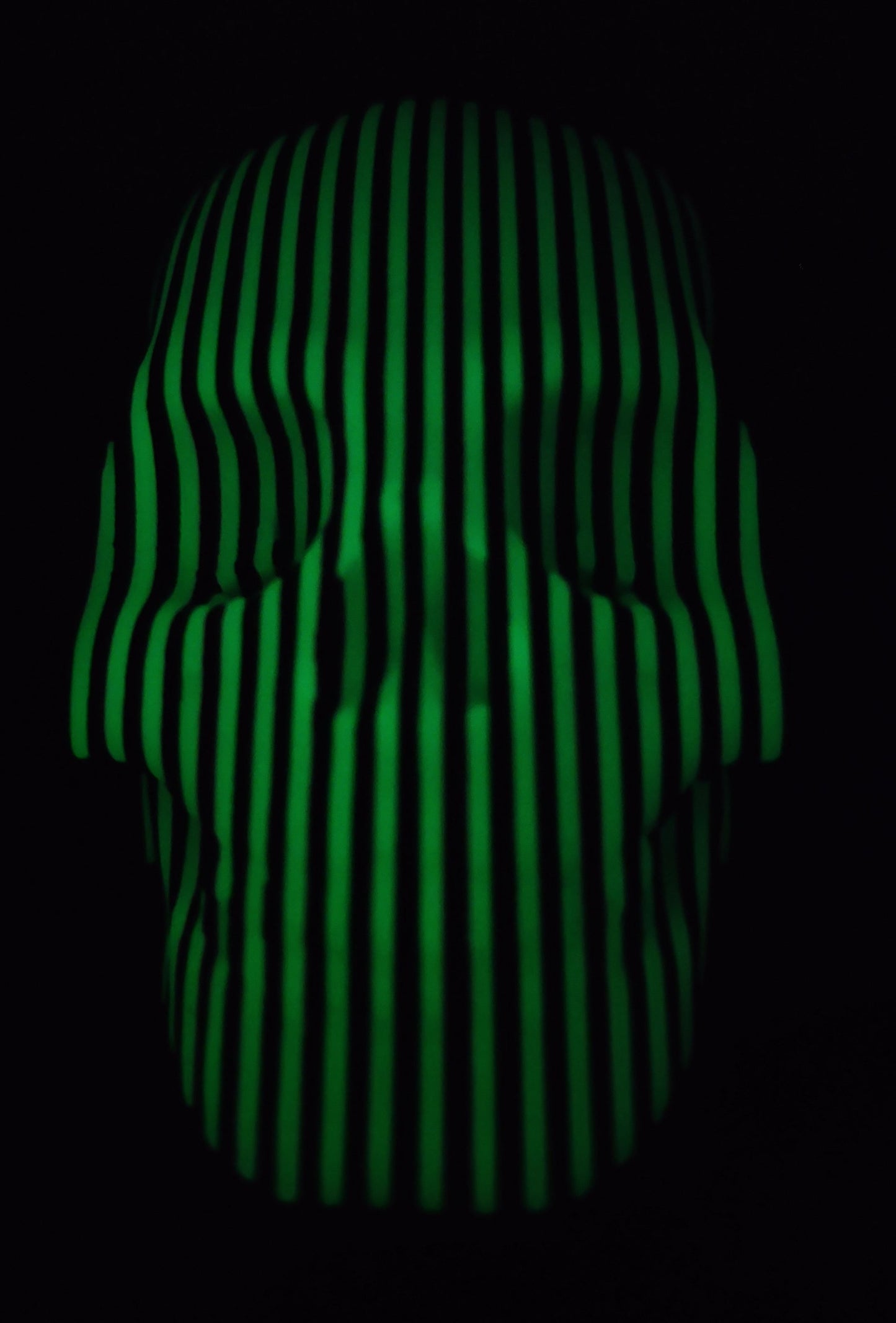 3D Printed Luminous Quantum Glow-in-the-Dark Skull