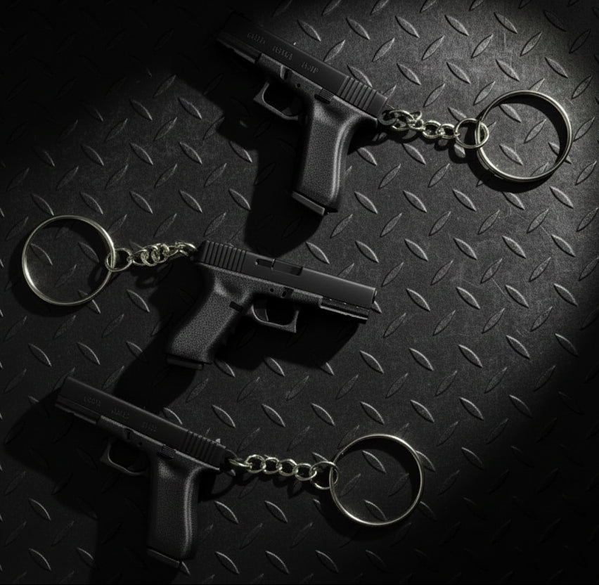 Mini Glock-inspired pistol keyrings